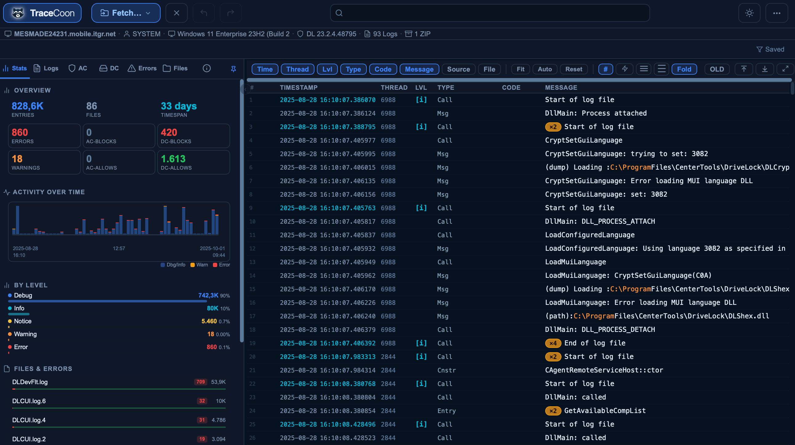 TraceCoon Dashboard